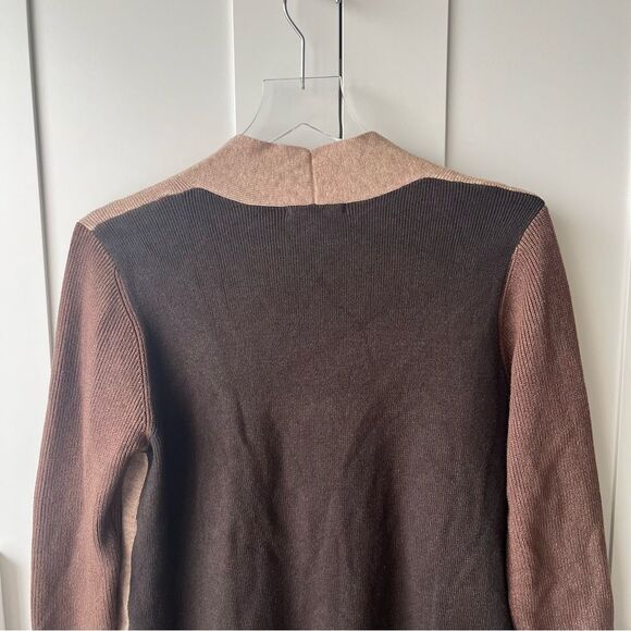 Pink Clover Color Block Cardigan Sweater Pockets Taupe Brown Womens small‎ NWOT - Picture 12 of 14